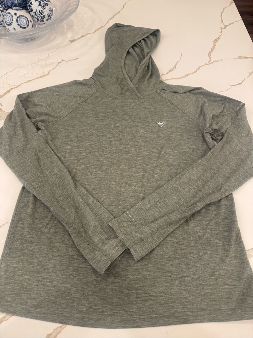 Boys Youth Columbia Hoodie Pullover - Olive Green Size Medium